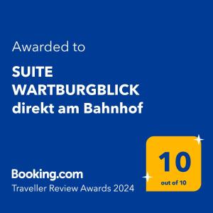 SUITE WARTBURGBLICK direkt am Bahnhof
