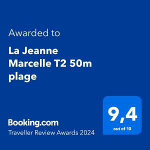 La Jeanne Marcelle T2 50m plage