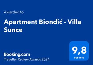 Apartment Biondić - Villa Sunce 