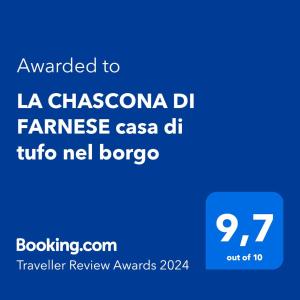LA CHASCONA DI FARNESE casa di tufo nel borgo