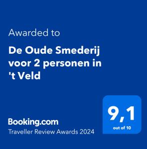 De Oude Smederij voor 2 personen in t Veld