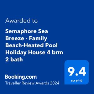 Semaphore Sea Breeze-Family Beach-Heated Plunge Pool Holiday House 4 brm 2 bath