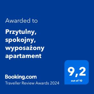 Przytulny, spokojny, wyposażony apartament