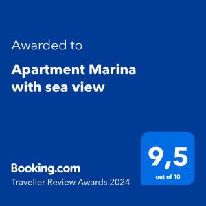 Apartment Marina with sea view