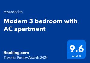 Modern 3 bedroom with AC apartment