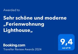 Sehr schöne und moderne „Ferienwohnung Lighthouse„