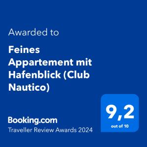 Feines Appartement mit Hafenblick (Club Nautico)
