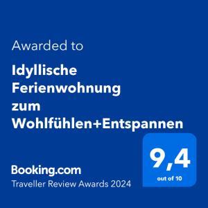 Idyllische Ferienwohnung zum Wohlfühlen+Entspannen