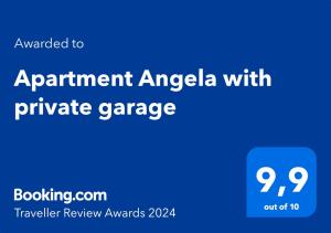 Apartment Angela with private garage