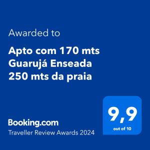 Apto com 170 mts Guarujá Enseada 250 mts da praia
