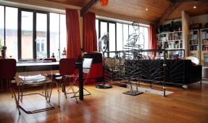 Loft character with a view of court