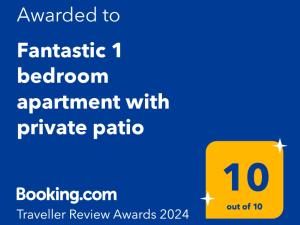 Fantastic 1 bedroom apartment with private patio