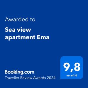 Sea view apartment Ema