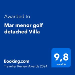 Mar menor golf detached Villa