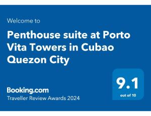 Penthouse suite at Porto Vita Towers in Cubao Quezon City