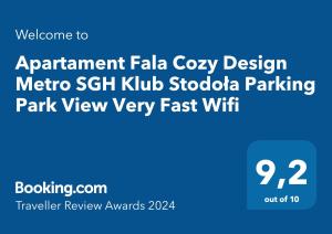 Apartament Fala Cozy Design Metro SGH Klub Stodoła Parking Park View Very Fast Wifi