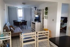 Apartamento azul no condomínio Mar de Cotovelo - 北皮兰吉