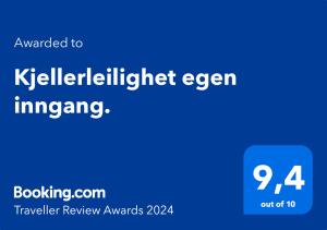 Kjellerleilighet egen inngang.