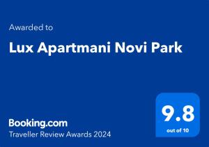 Lux Apartmani Novi Park