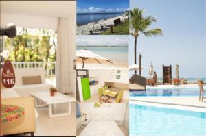 Flat equipado e com varanda no melhor trecho da praia de Muro Alto, beira-mar, piscina, restaurante, wi-fi, a 10 minutos de carro de Porto de Galinhas