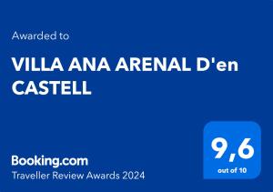 VILLA ANA ARENAL Den CASTELL