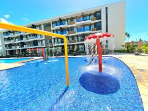 Flat Luxo Oasis do Mana 350m da praia, Polo Aquático-2Qts, 2Gar