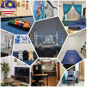 Homestay MAHLIGAI VIEW near Masjid Shah Alam, UITM Shah Alam, I-City, stadium shah alam, SACC, PKNS, IDCC, MSU, 17 min kuala lumpur & klang, max 10 people, free food, snooker, pingpong, indoor games, swimming pool, fast wifi - Jeram