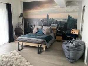 Chambre avec terrasse vue sur piscine