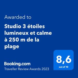Appartements Studio 3 etoiles lumineux et calme a 250 m de la plage : photos des chambres