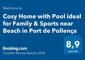 Cosy Home with Pool ideal for Family & Sports near Beach in Port de Pollença