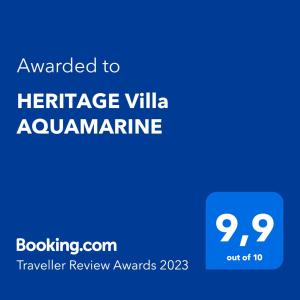 HERITAGE Villa AQUAMARINE 