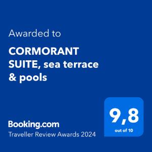CORMORANT SUITE, sea terrace & pools