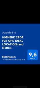 HIGHEND 2BDR Full APT IDEAL LOCATION (and Netflix)