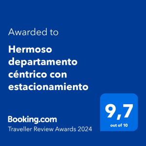 Hermoso departamento céntrico con estacionamiento