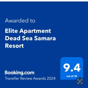Dead Sea view Elite apartment Samara Resort traveler award 2024