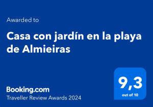 Casa con jardín en la playa de Almieiras