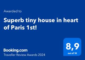 Appartements Superb tiny house in heart of Paris 1st! : photos des chambres