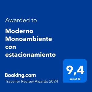 Moderno Monoambiente con estacionamiento