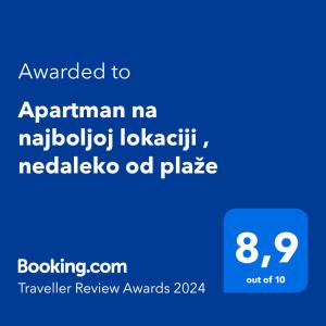 Apartman na najboljoj lokaciji , nedaleko od plaže