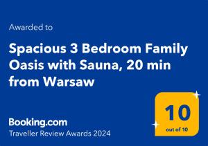 Spacious 3 Bedroom Family Oasis with Sauna, 20 min from Warsaw