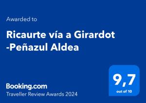 Ricaurte vía a Girardot -Peñazul Aldea