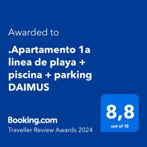 .Apartamento 1a linea de playa + piscina + parking DAIMUS