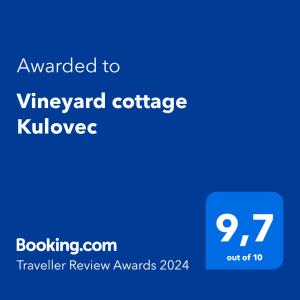Vineyard cottage Kulovec 