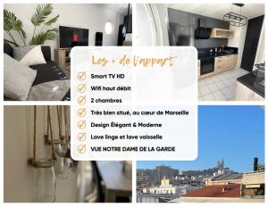 Appartement spacieux - Vue notre dame de la garde - Terrasse - Wifi