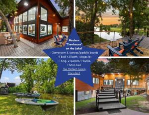 LUX Treehouse on Private Lake next to Lake Conroe with Game room, Paddleboards, Lake Views, and more!