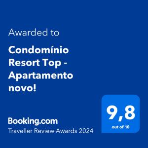 Condomínio Resort Top - Apartamento novo!