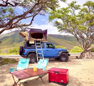 Embark on a journey through Maui with Aloha Glamp's jeep and rooftop tent allows you to discover diverse campgrounds, unveiling the island's beauty from unique perspectives each day