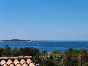 GIEDES Appartement pour 4 personnes avec vue mer face à Porquerolles et piscine situé à Giens - Porquerolles