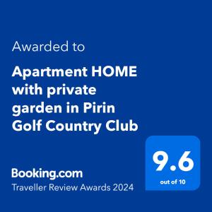 Pirin Golf Apartment HOME with private garden