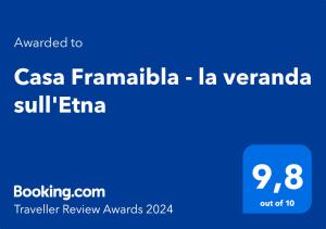 Casa Framaibla - la veranda sullEtna